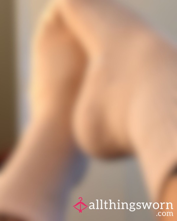 My Socked Feet Before Bed In Pastel Orange Crew Socks - Photoset (10)