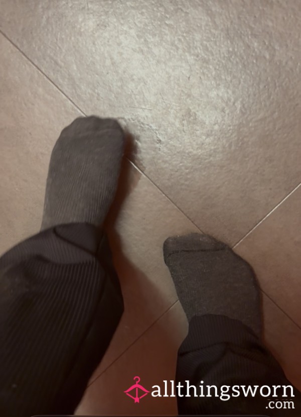 My Sweaty Sock Footprints After A Shift