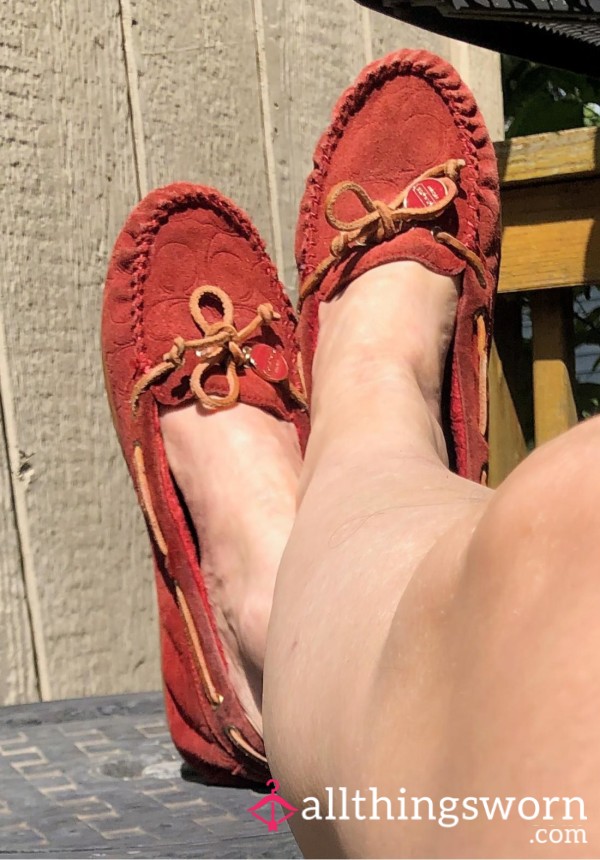 ❤️My Well-Loved Coach Moccasins – Size 11, Soft, Broken-In & Worn