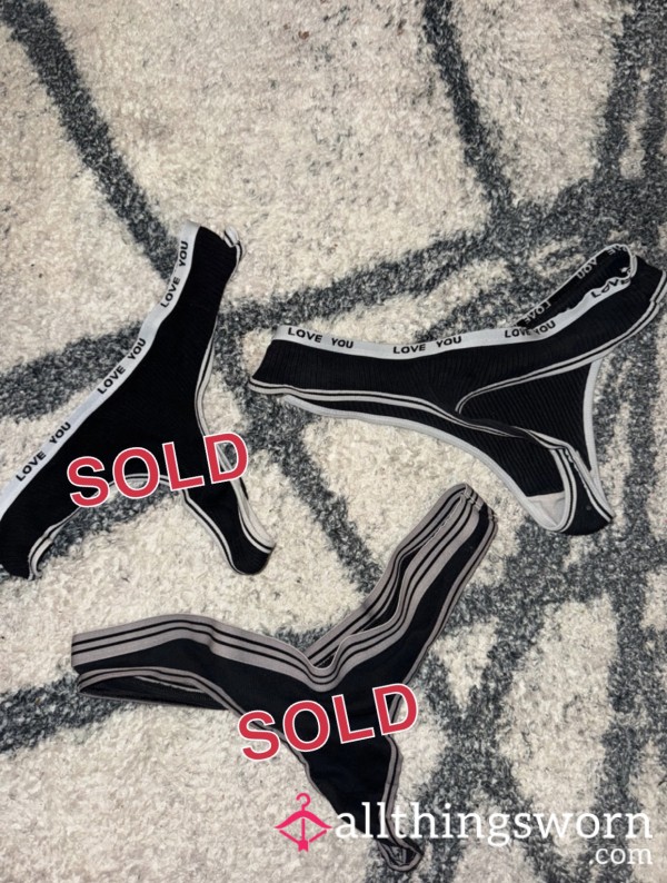 My Well Worn Black Thongs, 24h Wear🖤