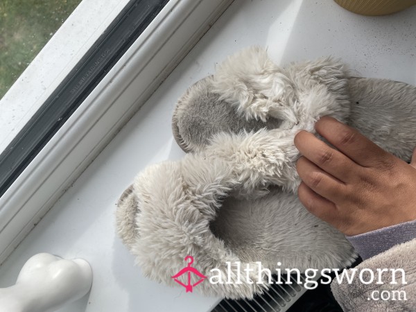 💋 My Well-Worn Cream Slippers - Marked, Owned, And Scented 💋