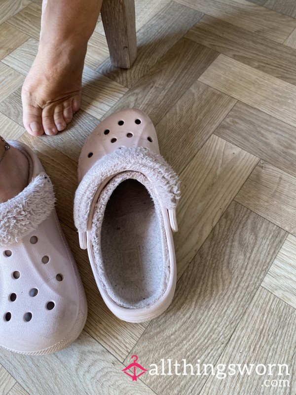 My Well Worn Pink Crocs Slippers
