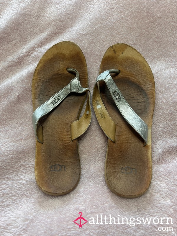 My Well Worn Ugg Flip Flops.