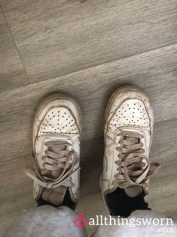 My Well Worn White Airforce Nike Trainers