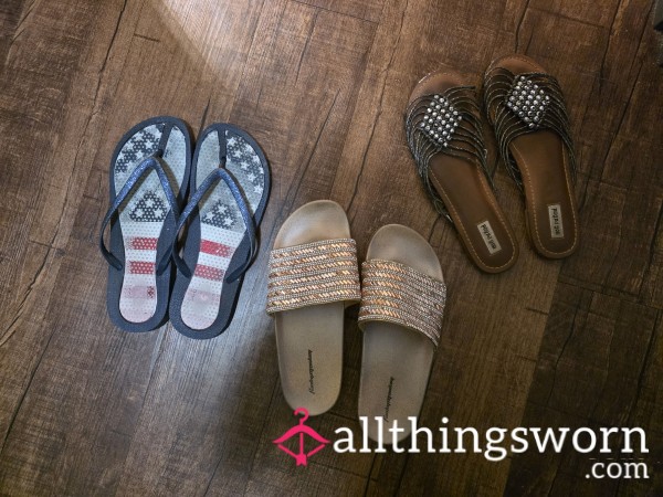 My Worn Flip Flops, Slides, And Sandals