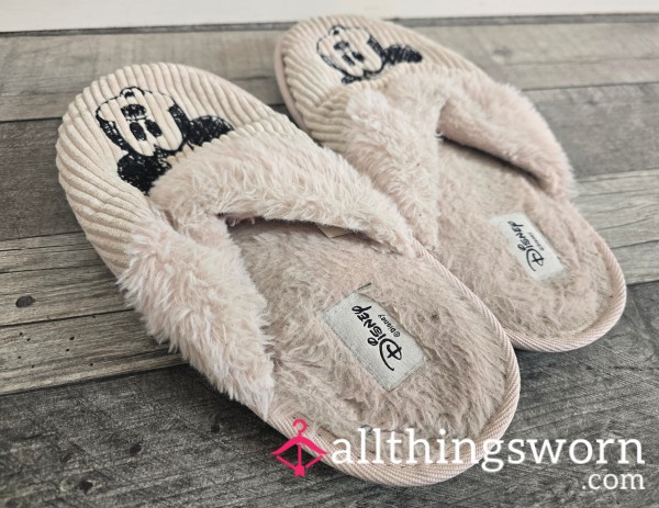 My Worn Pink Disney Slippers. Lovely And Worn  Very Strong Natural Smell From My Sweaty Feet