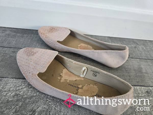 My Worn Soft 'PINK' Flat Shoes - Perfect Shoes For You Foot Fetish Lovers