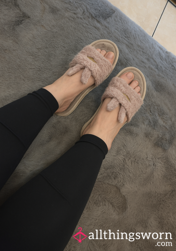 My Worn, Sweat Pink Slippers. 🤭
