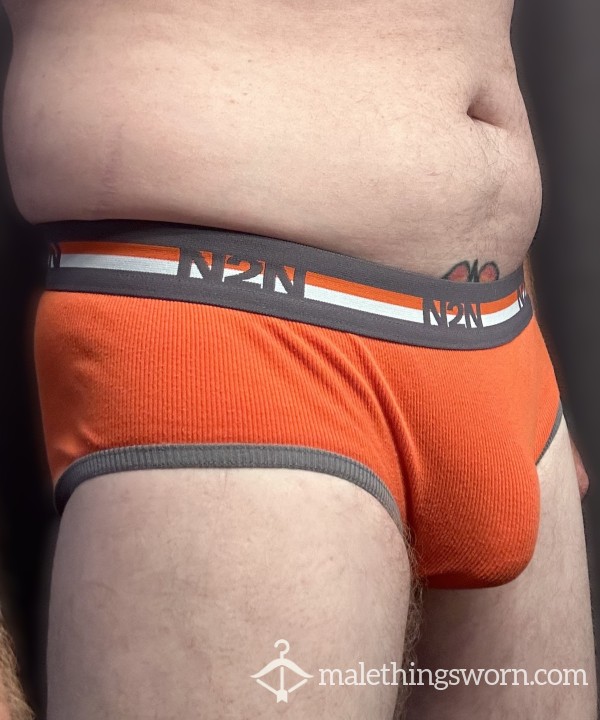 N2N Ribbed Briefs - Orange - Size M (27)