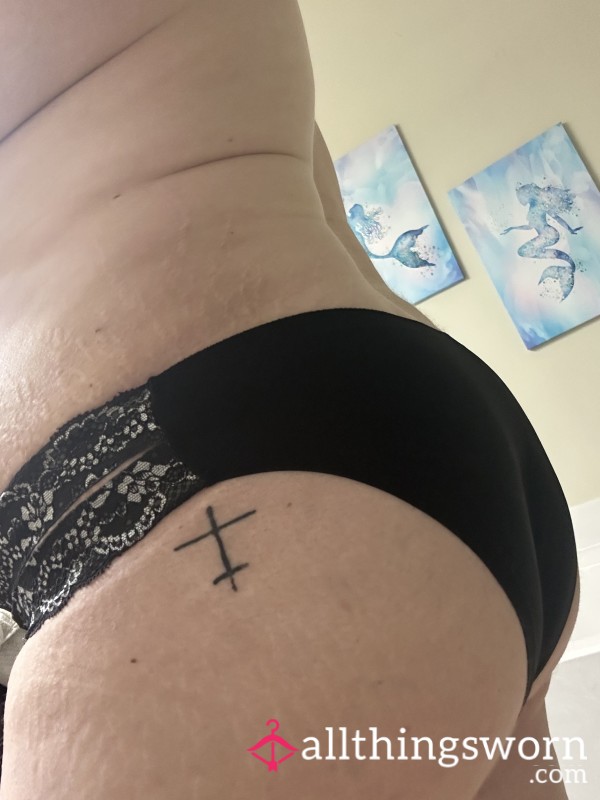 Name Your Days Of Use! Satin Soft Black Panties Size Medium