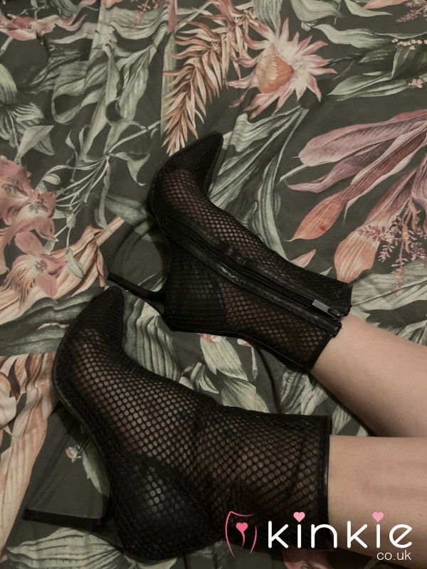 Naughty Black Fishnet Style Stilettos