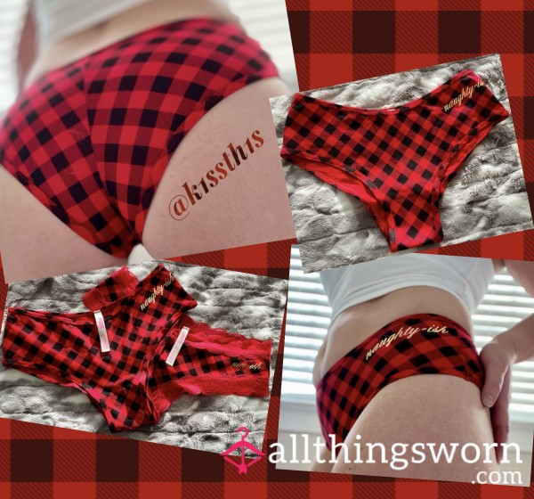 “Naughty-ish” Buffalo Plaid Christmas Panties