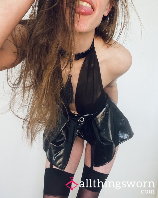 Naughty Leather Dress, A** And Tits