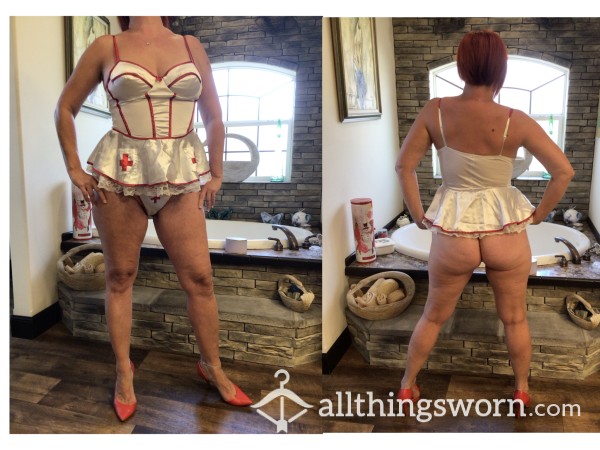 Naughty Nurse Dress And Thong ❤️ Who Wants Me To Take Their Temperature?