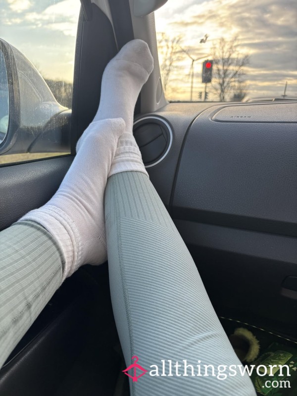 Naughty Nurse's Well-Worn White Socks 👩‍⚕️💉 – Long Shift, Strong Scent
