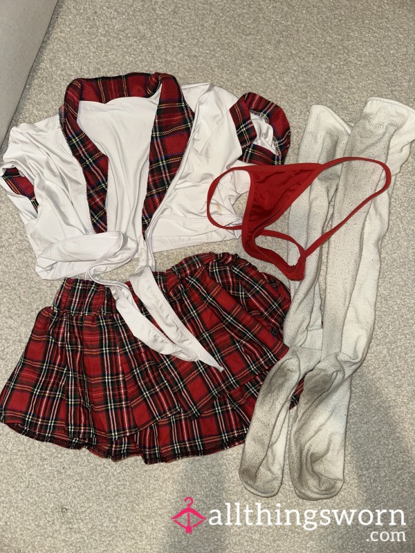 Naughty School Girl Stripping Used Outfit
