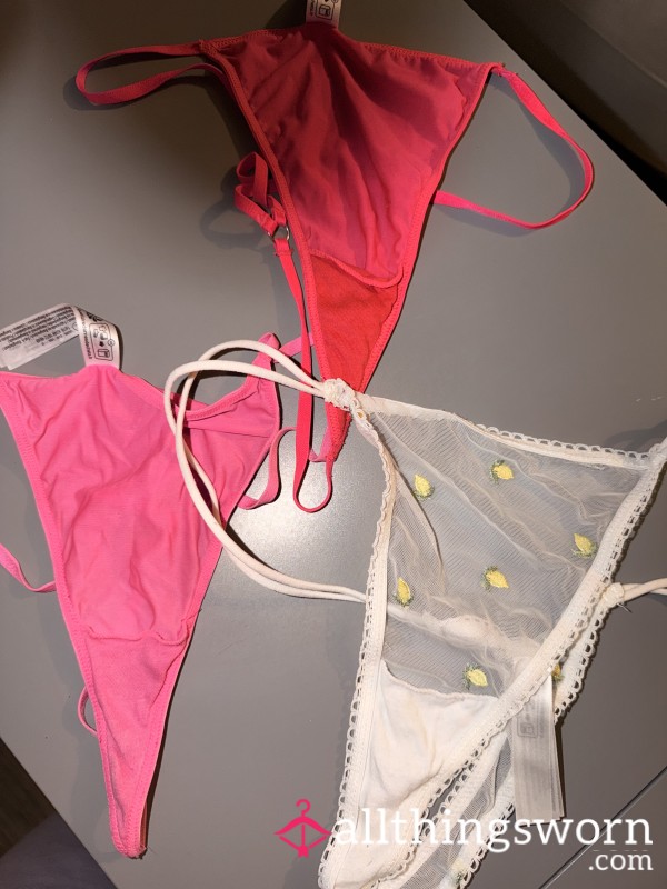 Naughty Thongs – Red, Hot Pink & Sheer White