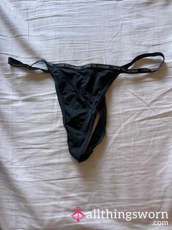 Naughty Tight Black Thong Worn All Day Just For You ;)
