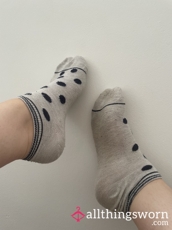 Navy And Grey Ankle Socks