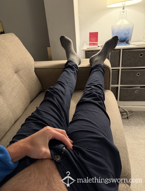 Navy Blue Chinos Trousers Worn All Week Including Commando 😜😈