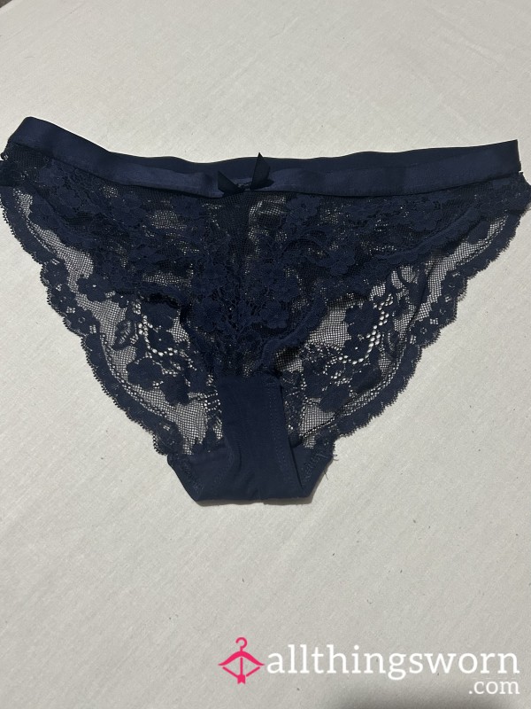 Navy Blue Lace Panties