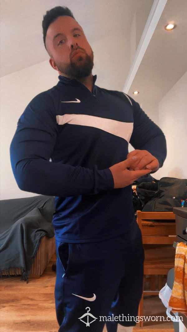 Navy Blue Nike Tracksuit, Gym Worn Size L Stretchy