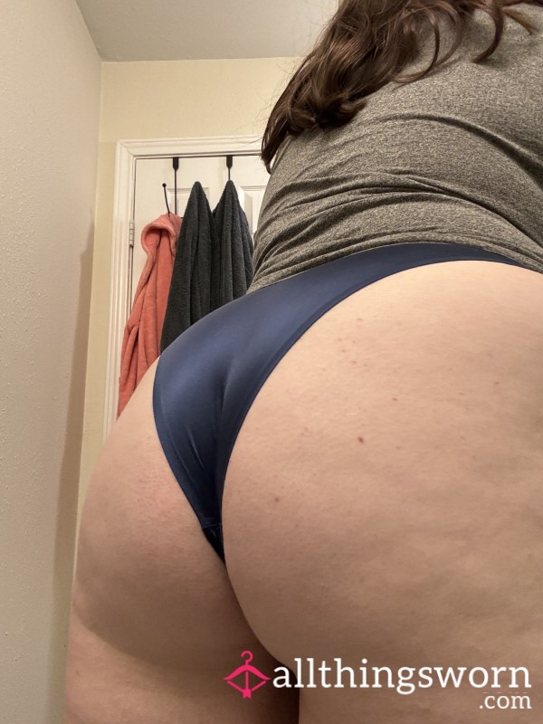 Navy Blue Seamless Silky Bikini Panties