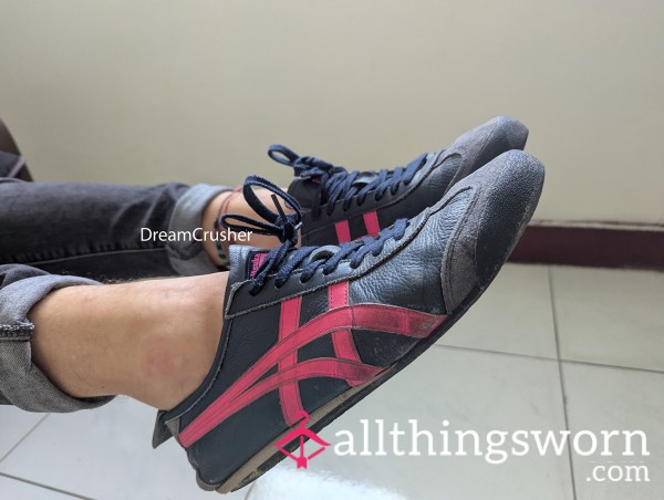 Navy Blue/pink Leather Onitsuka Tigers