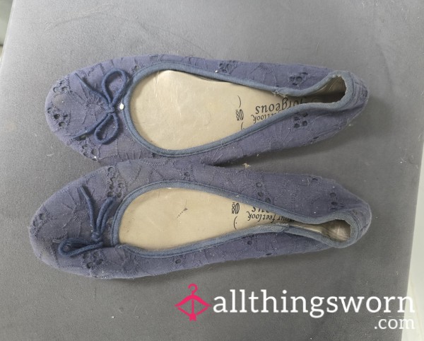 Navy Broderie Flats, Bare Feet And Long Warm Days Soaked In