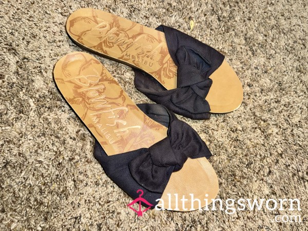 Navy Cloth Sandals
