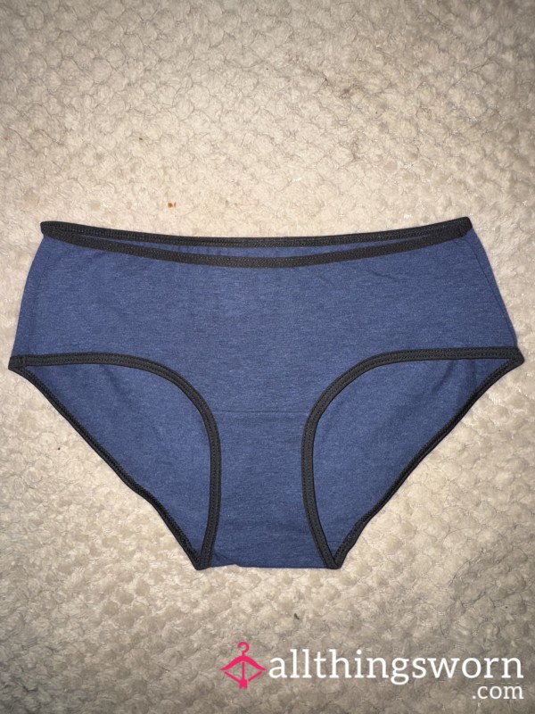 Navy Cotton Full-back Panties