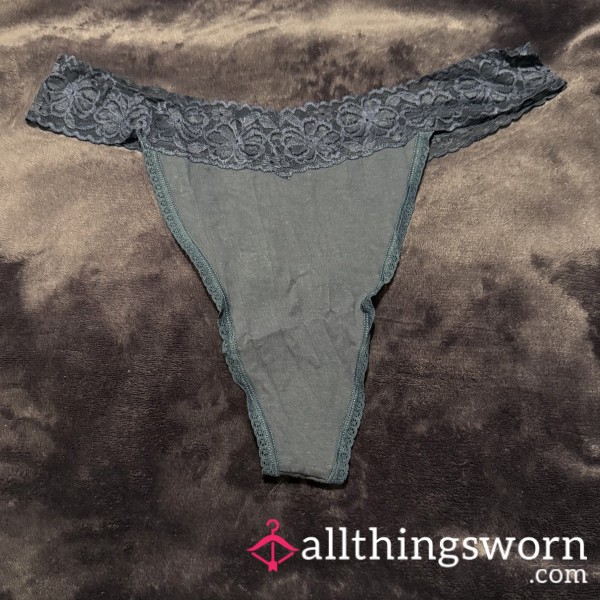 Navy Cotton Thong