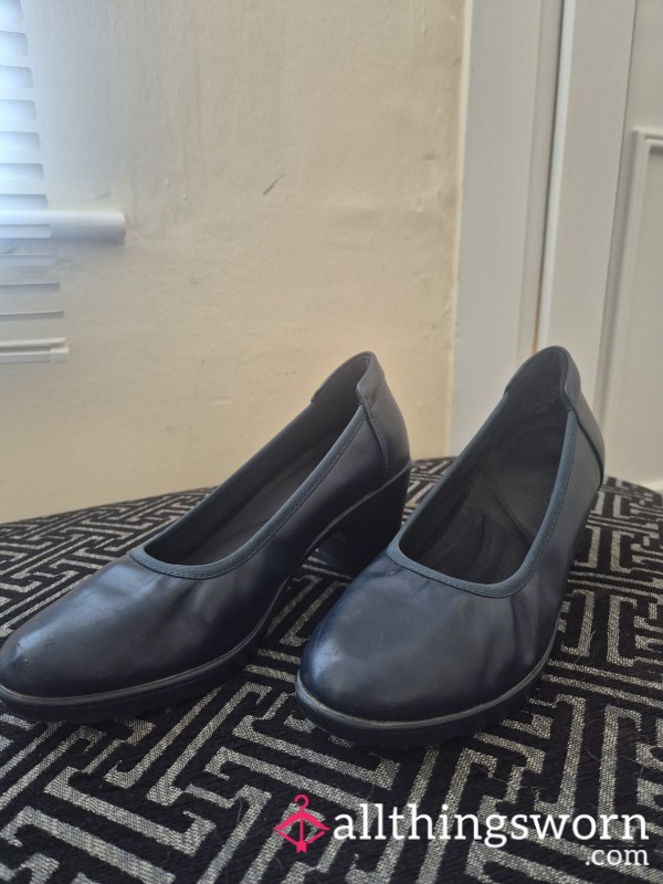 Navy Court Heels