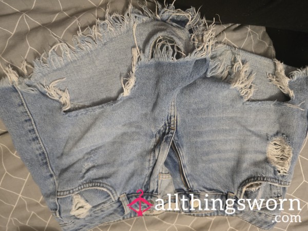 Navy Denim Shorts -12 Uk