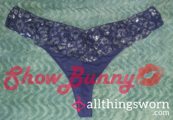 Navy Lace Ann Summers Thong – £25