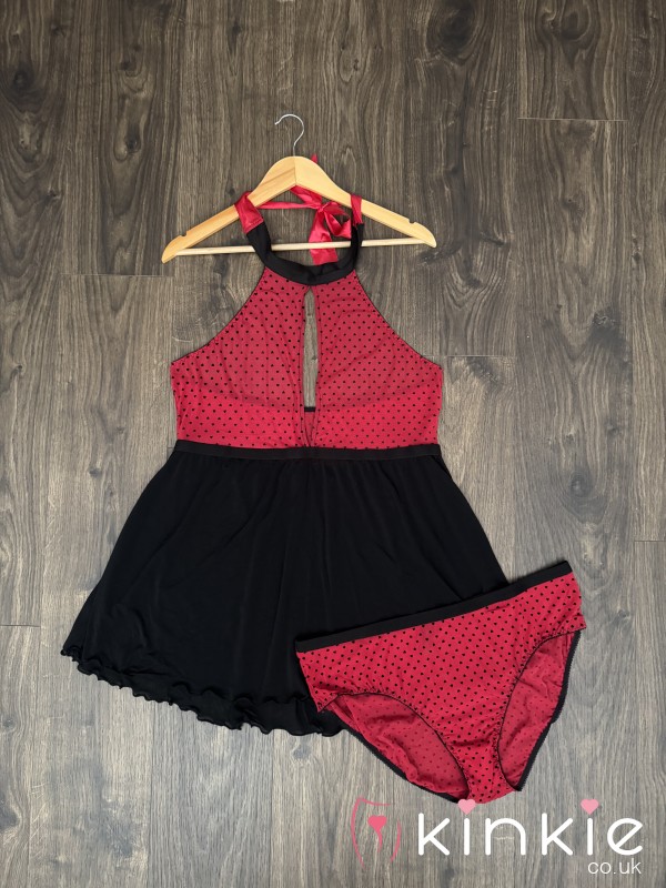 HALTER NECK BABYDOLL & KNICKERS C*m SLEEP WITH ME 😈
