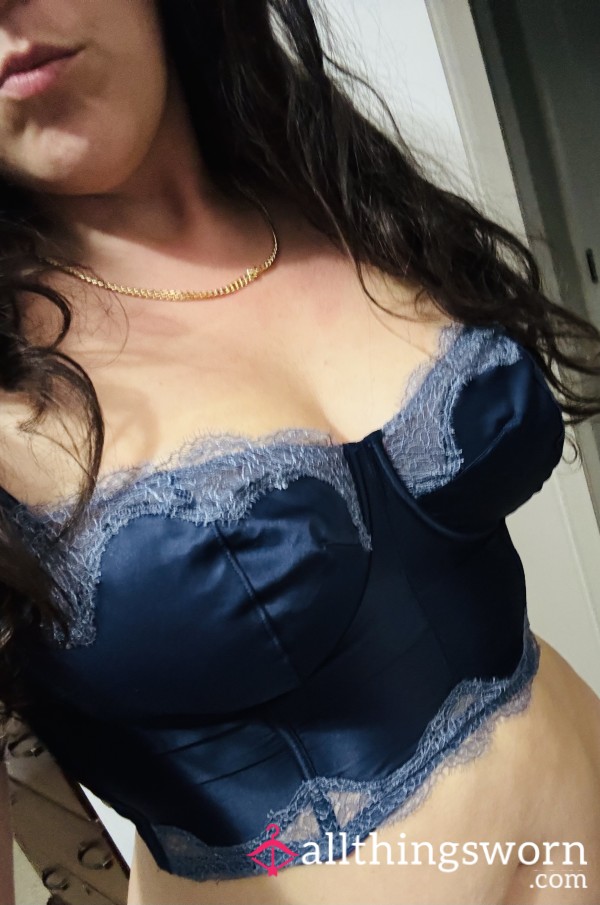 Navy Lace Lingerie Top