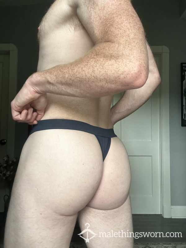 Navy Nylon Thong