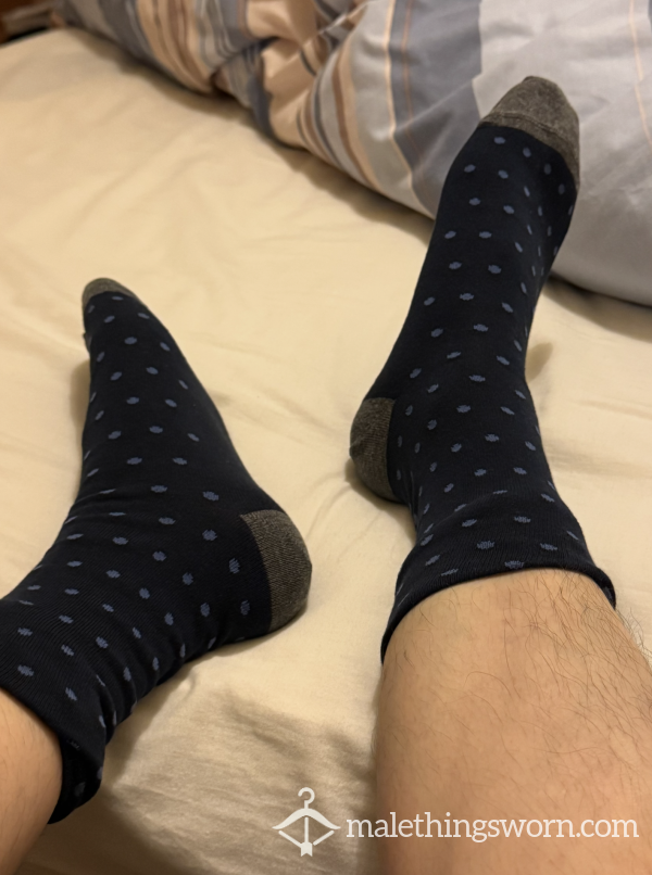 Navy Polka Dot Socks