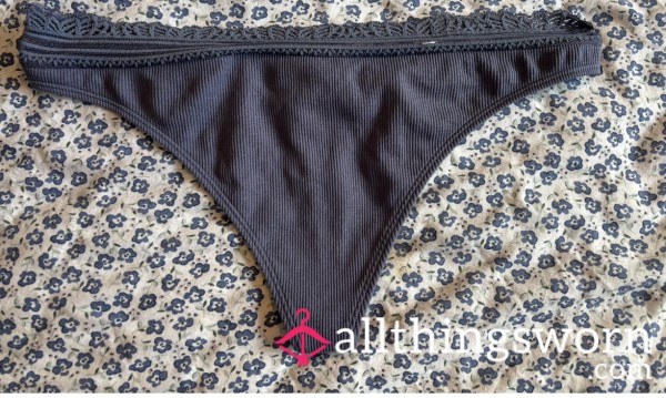 Navy Ribbed Thongs- Ready For A Juicy Custom Wear😉💋