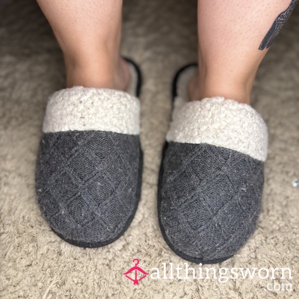 Navy/Grey Victoria’s Secret Slippers - Well Worn Uk Size 7
