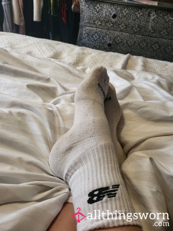 NB White Sweaty Gym Socks