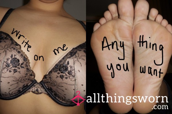 Need A New Profile Pic? Want To See Your Name On My Tits? How About A Filthy Little Message? Then Write On Me😈