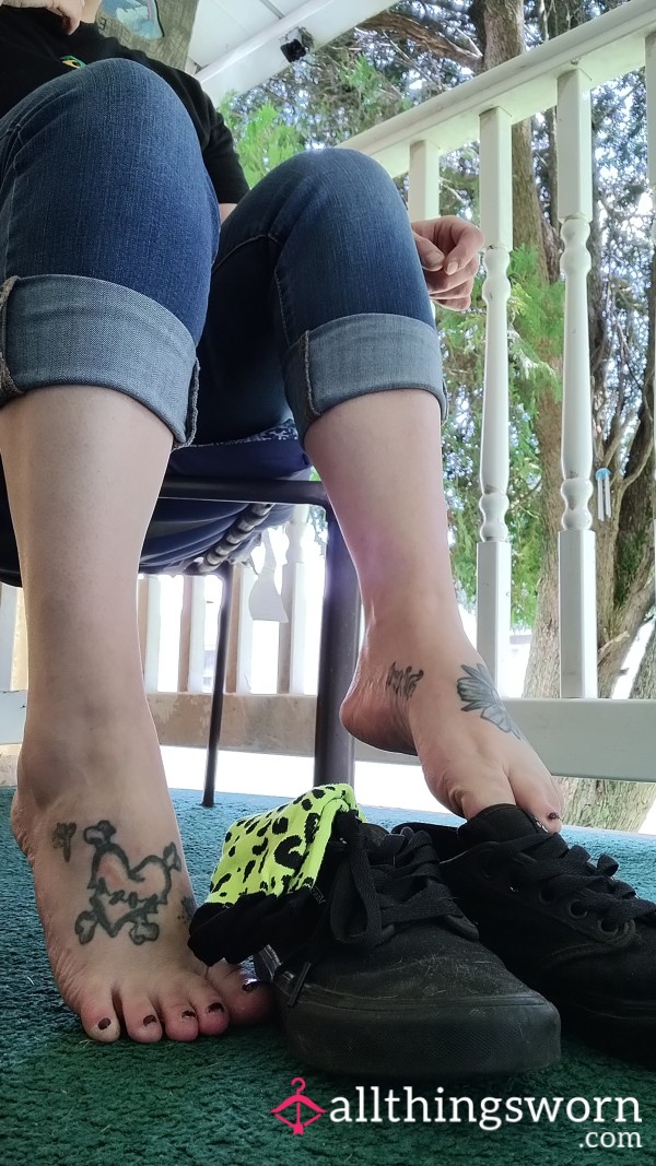 Neon Animal Print Ankle Socks