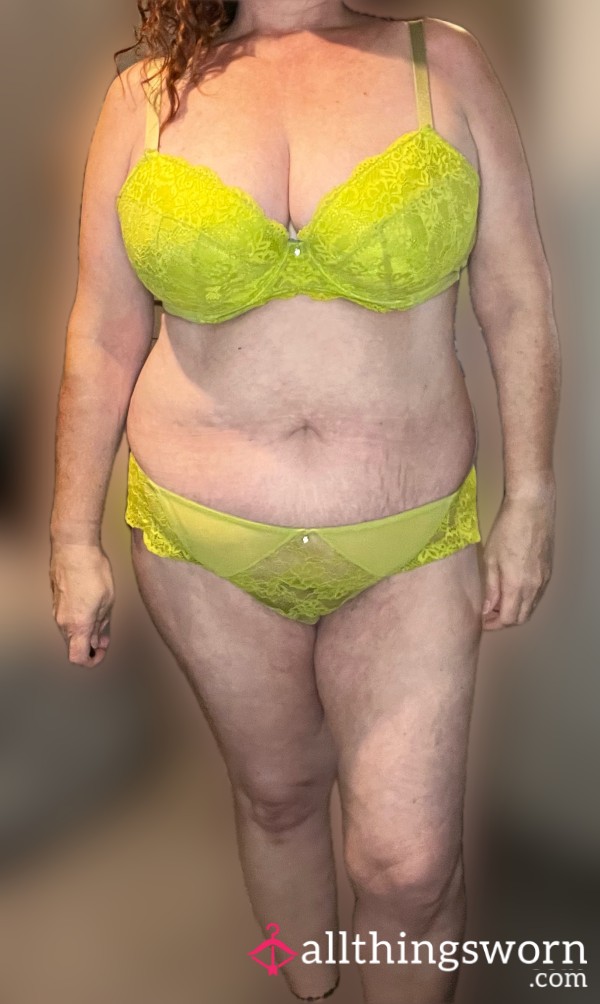 ⚡ NEON DREAMS: 24-Hour Lime Green Lace Set ⚡