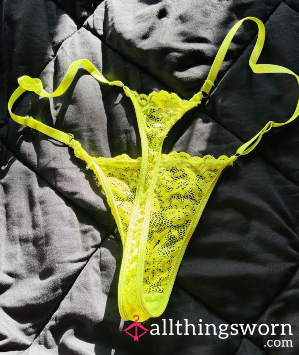 Neon Green Lace Thong