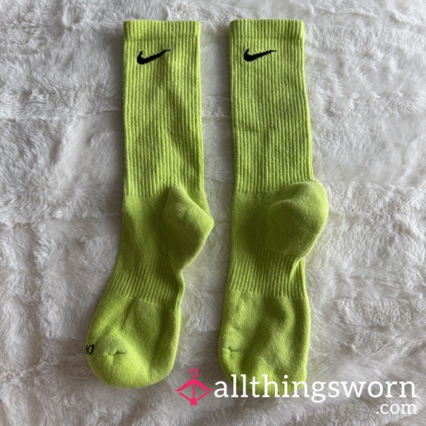 Neon Green Nike Crew Socks