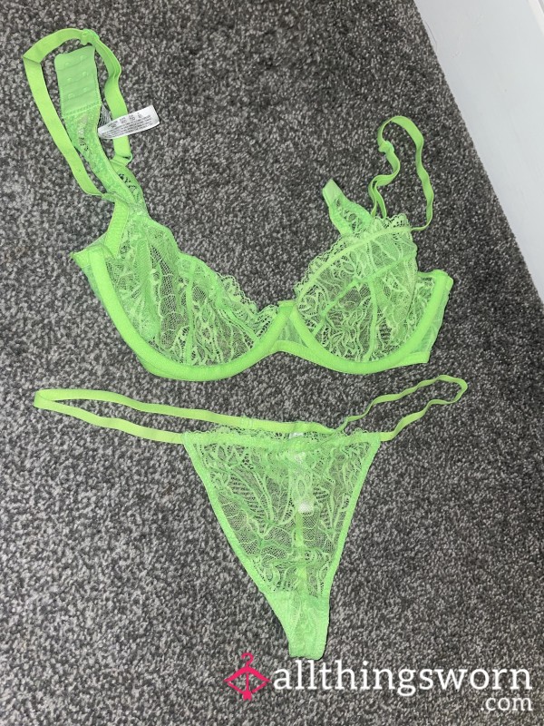 Neon Green Thong Set 💚
