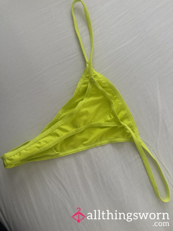 Neon Green/yellow Satin Feel Thong