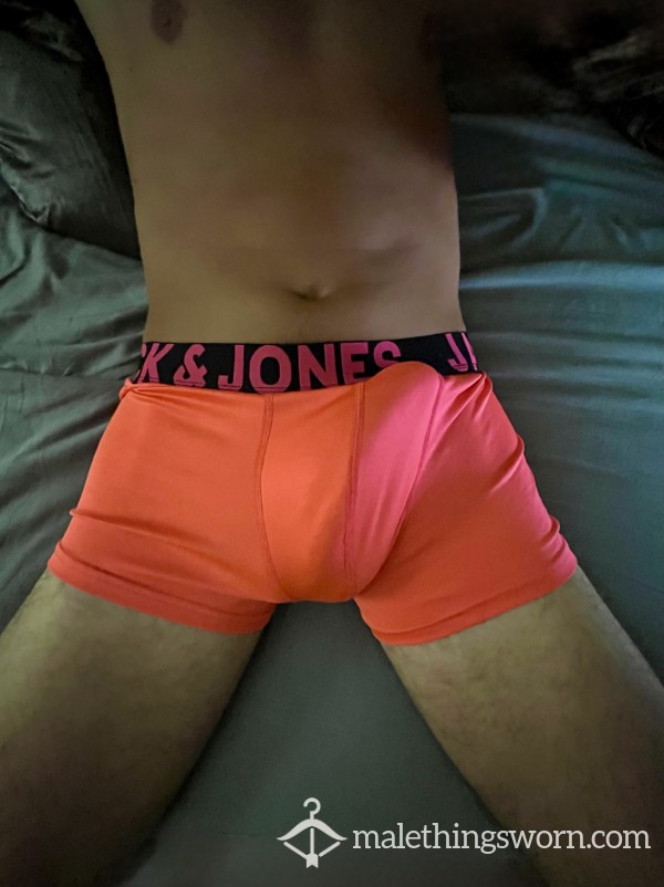 🧡 Neon Orange Jack & Jones Boxer Briefs – Bold, Bright & Fully Worn